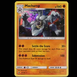 Pokemon TCG Machamp 65/145 Guardians Rising Rare Holo Card 2017 LP - Image 1