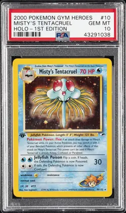 2000 POKEMON GYM HEROES HOLO-1ST ED #10 MISTY'S TENTACRUEL PSA 10 - Image 1