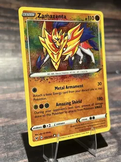 Pokemon TCG Zamazenta Holo Card 2020 Vivid Voltage 102/185 Amazing Rare - Image 2