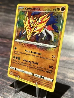 Pokemon TCG Zamazenta Holo Card 2020 Vivid Voltage 102/185 Amazing Rare - Image 3