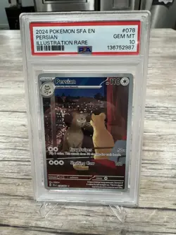 PSA 10 2024 Pokemon Persian Shrouded Fable Illustration Rare English 078/064 - Image 1