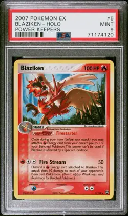 2007 POKEMON EX POWER KEEPERS #5 BLAZIKEN-HOLO PSA 9 - Image 1