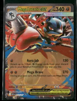 Mega Lucario ex 077/132 Double Rare Mega Evolution Pokemon Near Mint - Image 1