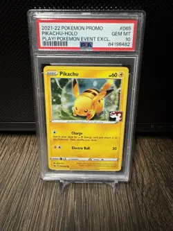 Pop 58! 2021-2022 Pokemon Promo Pikachu Holo Play! Pokemon Event PSA 10 - Image 1