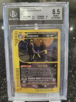 Pokemon Umbreon H29/H32 BGS Beckett 8.5 Holo Rare Aquapolis WOTC NM/MT+ Mint - Image 1