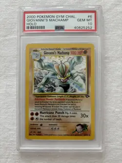 Pokemon 2000 Giovanni's Machamp 6/132 Holo Gym Challenge GEM MINT PSA 10 - Image 1