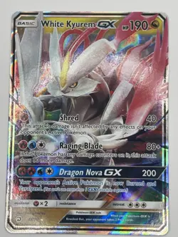 White Kyurem GX 48/70 Pokemon 2018 Sun & Moon Dragon Majesty Ultra Rare English - Image 1