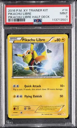 2016 POKEMON XY TRAINER KIT PIKACHU LIBRE HALF DECK #14 PIKACHU LIBRE PSA 9 - Image 1