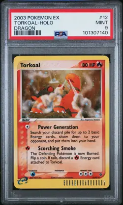 2003 Pokemon EX Dragon Torkoal Holo 12/97 PSA 9 - Image 1