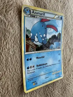 2010 Pokemon TCG HeartGold SoulSilver Azumarill Holo Rare 2/123 LP MP - Image 4