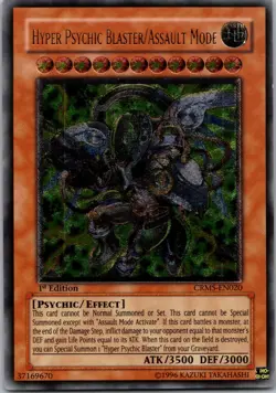 Yugioh Hyper Psychic Blaster/Assault Mode CRMS-EN020 1st Ed Ultimate Rare NM - Image 1