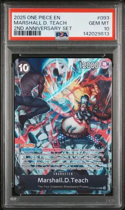 Marshall D.Teach OP09-093 SR Alt - 2nd Anniversary Set - One Piece Eng PSA 10 - Image 1