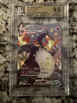 Pokemon Charizard VMAX SV107/SV122 Shining Fates Shiny Vault Holo Beckett 9.5 - Image 1
