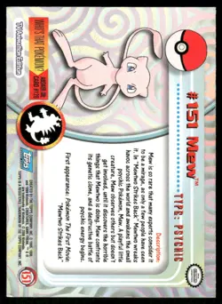 Pokemon Cards Mew #151 Topps Trading Cards Series 3 NM - Image 2