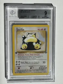1999 Pokemon Jungle 1st Edition #027 Snorlax BGS 9 - Image 1