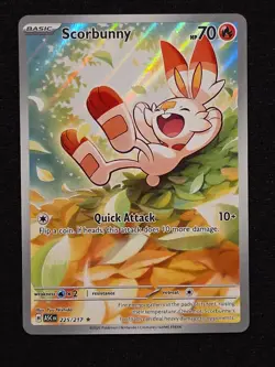 Pokemon Scorbunny 225/217 Illustration Rare Holo Ascended Heroes Near Mint NM - Image 1