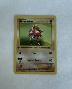 1999 POKEMON GAME #7 HITMONCHAN-HOLO 1ST EDITION - Image 1