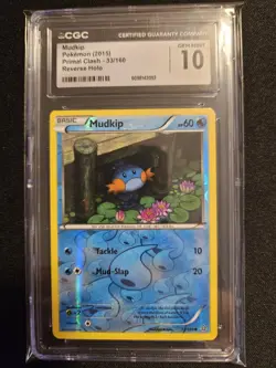 Mudkip Primal Clash 33/160 Reverse Holo CGC 10 English 2015 Pokemon TCG - Image 1