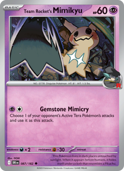 Pokemon Team Rocket's Mimikyu 87 / 182 SV: Destined Rivals x14 - Image 1