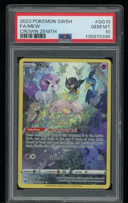 2023 Pokemon Crown Zenith Mew GG10 Galarian Gallery Full Art PSA 10 GEM MT - Image 1