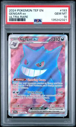 PSA 10 Gengar EX 193/162 Full Art Pokemon Scarlet & Violet Temporal Forces - Image 1