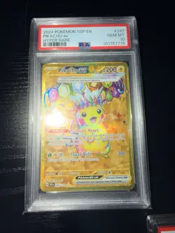 Pokemon Pikachu ex Hyper Rare Holo PSA 10 Sv08 Surging Sparks 247/191 2024 - Image 1