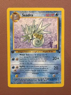 Pokemon TCG Seadra Fossil, 1st Edition Uncommon Card 42/62 LP Condition - Image 1