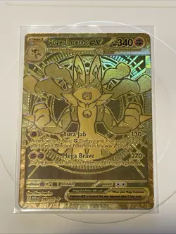 Mega Lucario EX 188/132 Mega Hyper Rare Gold Card English Edition NM - Image 1