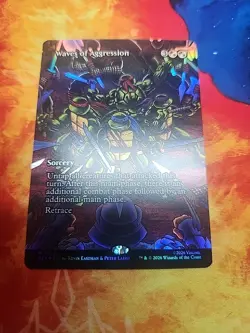 Waves of Aggression (Borderless) - Teenage Mutant Ninja Turtles- Foil - NM - Image 1