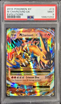 2016 POKEMON XY EVOLUTIONS #13 M CHARIZARD EX PSA 9 - Image 1