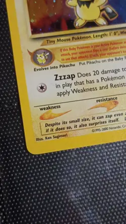 Pokemon Pichu Holo Rare 12/111 Neo Genesis 2000 30 HP Baby Ken Sugimori - Image 3
