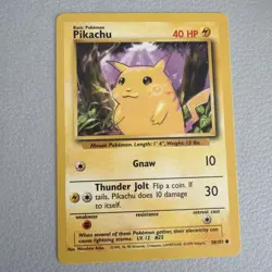 Pokemon TCG Pikachu 58/102 Unlimited Common Base Set NM • - Image 1