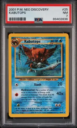 Pokemon Kabutops 25/75 Non-Holo Rare Neo Discovery PSA 7 - Image 1