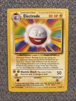 Pokemon TCG Base Set Electrode 21/102 Unlimited Regular Rare, LP Condition - Image 1