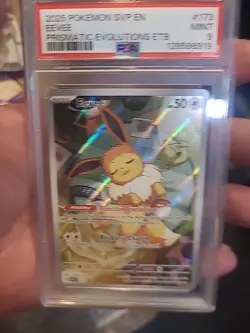 Pokemon Eevee TCG Prismatic Evolutions ETB Promo SVP-173 PSA 9 - Image 3