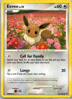 Pokemon TCG Eevee 62/100 Majestic Dawn MP - Image 1