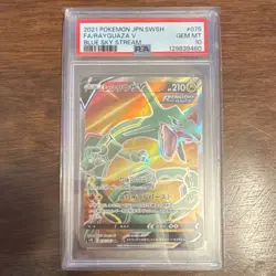Pokemon Rayquaza V Blue Sky Stream 075/067 Full Art Holo Super Rare PSA 10 JPN - Image 1