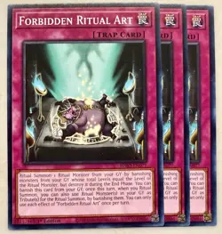 Yugioh! 3x Forbidden Ritual Art BPRO-EN077 Common 1st Ed NM - Image 1
