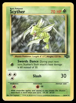Pokemon Cards Scyther 26/64 Jungle WOTC Rare NM - Image 1