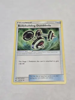 Pokemon TCG Card 2017 Burning Shadows - Bodybuilding Dumbbells 113/147 - Image 1