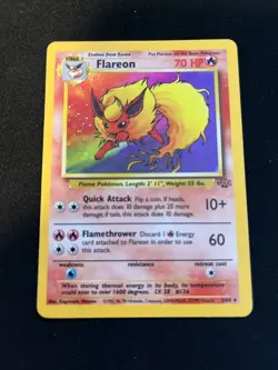 HOLO Flareon 3/64 - NM - RARE Jungle Set Pokemon Card - Image 1