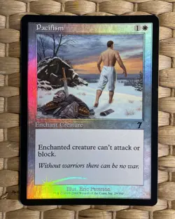7th Edition Pacifism FOIL Magic The Gathering MTG 2001 29 EX/NM Seventh - Image 1