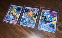 Pokemon First Partner Illustration Rare Turtwig Chimchar Piplup 30th Anniversary - Image 1