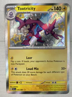 Toxtricity 141/091 SV: Paldean Fates Baby Shiny Holo Rare Pokemon TCG NM - Image 1