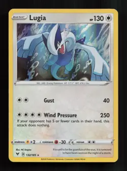 Lugia 132/185 Holo Rare Vivid Voltage Pokemon Near Mint - Image 1
