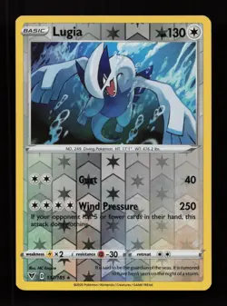 Lugia 132/185 Holo Rare Vivid Voltage Pokemon Reverse Holo Near Mint - Image 1