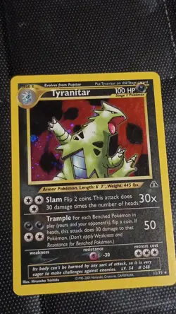 Pokemon Tyranitar Holo Rare Unlimited 12/75 Neo Discovery 100 HP Stage 2 English - Image 1