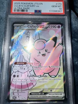 Pokemon TCG Lillie's Clefairy ex Ultra Rare Holo 173/159 Sv09 PSA 10 190 HP - Image 1