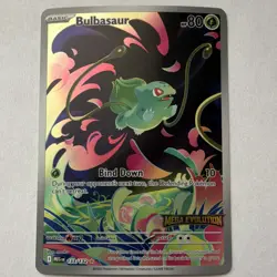 Pokemon Bulbasaur 133/132 Me01: Mega Evolution Stamp Illustration Rare Holo - Image 3