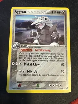 Pokemon TCG Aggron Holo Rare Card 1/108 Power Keepers Series - Image 1